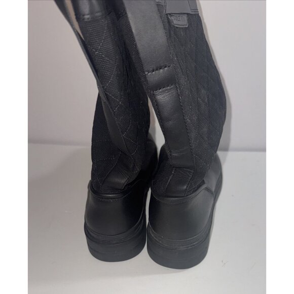 Cole Haan Black Leather Waterproof Quilted Winter Boots Women 8.5B EUC CHARITY - Picture 4 of 7